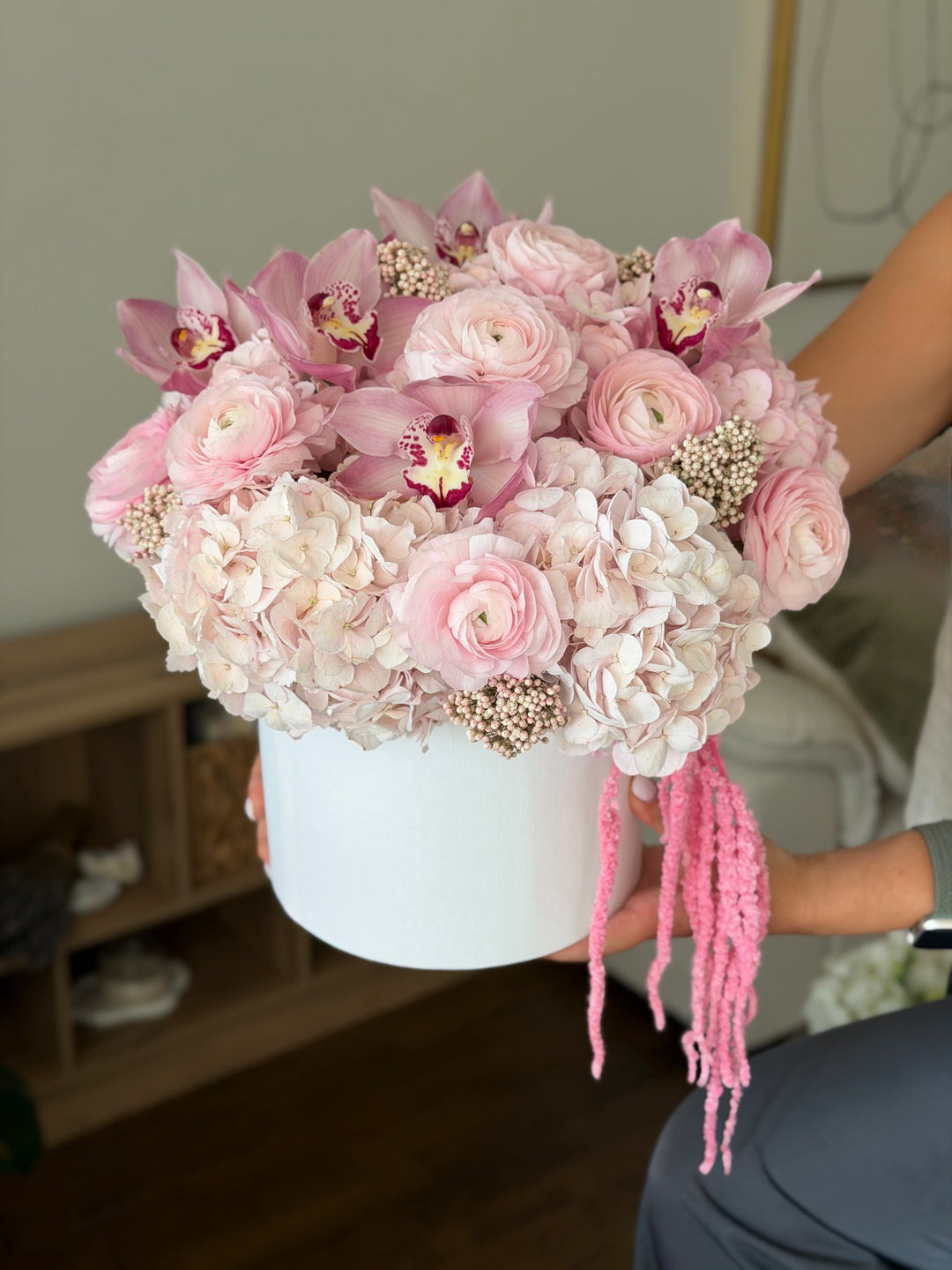 Powder Pink Flower Box